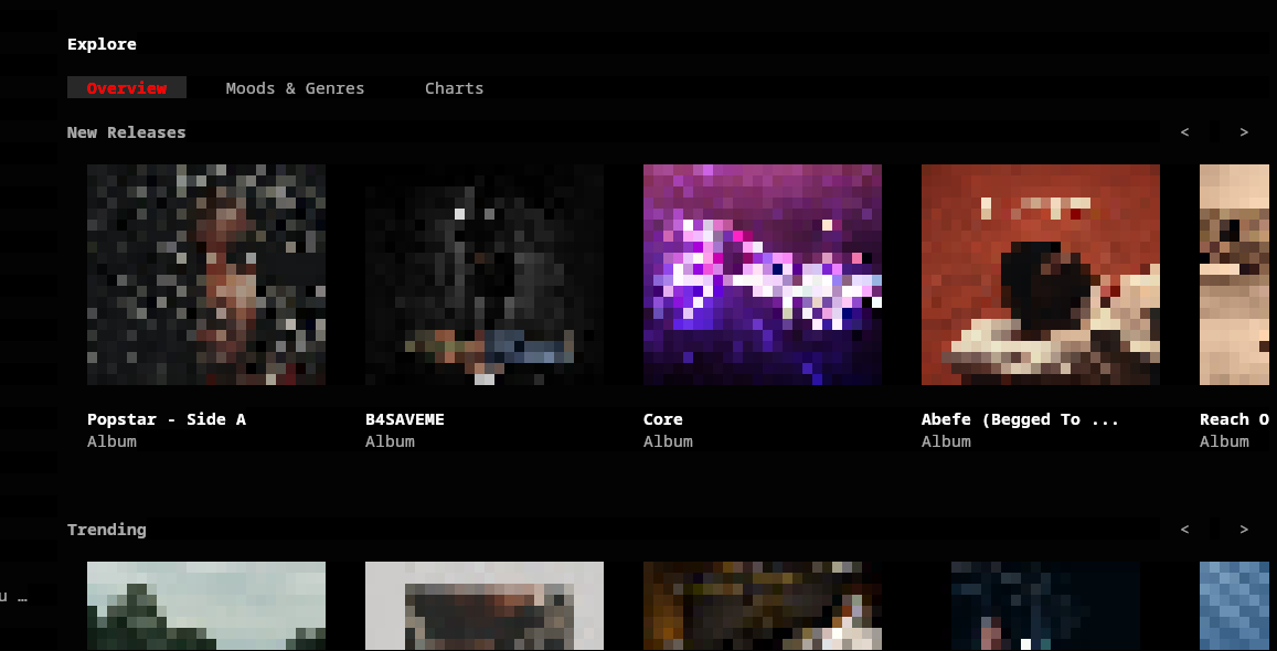 Screenshot of the initial go-ytm responsive grid layout